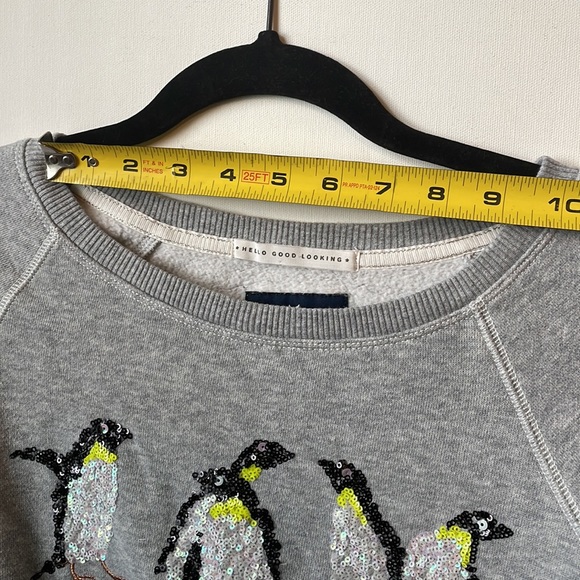 American Eagle Outfitters Penguin Sequin Crew Neck Sweatshirt in Gray S - Picture 12 of 15